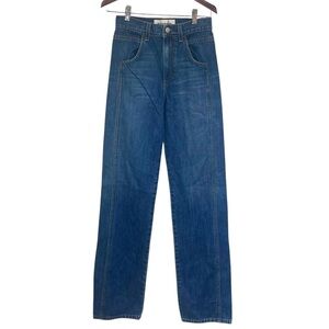 Reformation High Rise Baggy Relaxed Wide Leg Dark Denim Jeans 24/26, 0/2